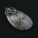 Kalama - duży wisior z agatem, wire-wrapping