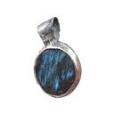 Wisior z labradorytem Aurora Borealis „Łowca Światła” - miedziana metaloplastyka