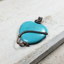 Howlit Serce M293 - turkusowy wisiorek wire wrapping z miedzi