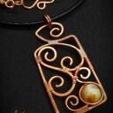 Jadeit w miedzi - wisiorek wire wrapping