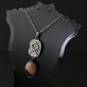 Runa Othala z mokaitem - srebrny wisiorek amulet ochronny
