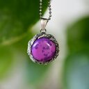 Zawieszka z sugilitem - srebrna biżuteria artystyczna