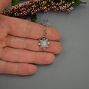 Mały wisiorek Słoneczko z kamieniem księżycowym - wire wrapping