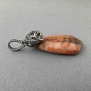 Jala - wisiorek z agatu w oksydowanym srebrze (wire wrapping)