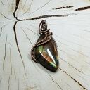 Wisiorek z labradorytem m299 - miedź i wire wrapping