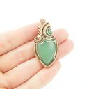 Wisiorek z awenturynem - miedziana oprawa wire wrapping