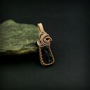 Wisiorek z turmalinem - wire wrapping z miedzi