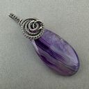 Viol - wisiorek z fioletowym agatem i oksydowanym srebrem, wire wrapping