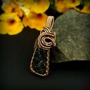 Wisiorek z turmalinem - wire wrapping z miedzi