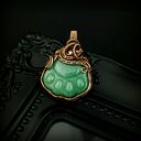Wisiorek z awenturynem w kształcie łapki - ręcznie robiony wire wrapping