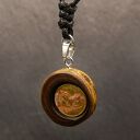 Drewniany wisiorek -Grosz szczęścia-ręcznie zrobiony naszyjnik z brzozy, na szczęście;na lato, wakacje