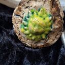 Ceramiczny naszyjnik amulet - Słońce na ozdobnym sznurku 