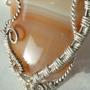 Wisior agat beżowy wire wrapping - srebro 925 i 999