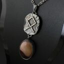 Runa Othala z mokaitem - srebrny amulet ochronny