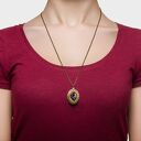 Sekretnik owalny FLOWER POWER - kwiatowy wisiorek handmade