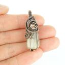 Wisiorek z kamieniem księżycowym - miedziany wire wrapping