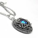 Sapphire - ręcznie robiony wisiorek ze srebra z kryształem Swarovski