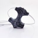 Drewniany wisior ze skórzanym rzemieniem Mjolnir