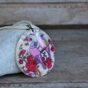 Wisiorek handmade Ptaki z masy perłowej i srebra 925 na rzemieniu - falc One
