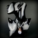 Wisiorek wire wrapping z fioletowym agatem - miedź, oksydowanie i wyjątkowy blask