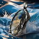 Unikatowy wisior z labradorytem w otoczeniu miedzi