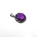 Zawieszka z sugilitem - srebrna biżuteria artystyczna