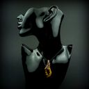 Wisiorek z tygrysim okiem - miedziana oprawa wire wrapping