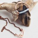 Naszyjnik - wisior z miedzi drewna i akwamarynu /6/