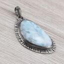 Larimar i srebro oksydowane - wisior 1951a