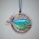 Miedziany wisior z wielorybem - morski motyw w technice wire wrapping