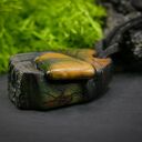 Wisiorek drzewo owocowe i tygrysie oko - pirografia, handmade, biżuteria, dla niej, biżuteria z drewna