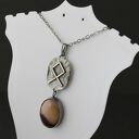 Runa Othala z mokaitem - srebrny wisiorek amulet ochronny