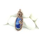 Wisiorek z niebieskim agatem wire wrapping