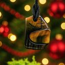 Wisiorek drzewo owocowe i tygrysie oko pirografia, handmade, dla niej, biżuteria