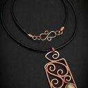 Jadeit w miedzi - wisiorek wire wrapping