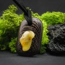 Wisiorek - Wenge i bursztyn - żywioł ognia i bursztynowego światła, Amber Jewellery, naszyjnik