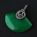 Cleo - duży zielony wisior z agatem w wire wrapping
