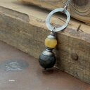 Bursztyny dwa na kole - wisior