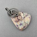 Mosa - jaspis w oksydowanym srebrze, wire wrapping