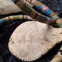 Ceramiczny naszyjnik - amulet Słońce na ozdobnym sznurku