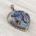 Wisior z paua abalone w srebrze 925 - 1936a