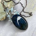 Naszyjnik Magia światła z labradorytem w roślinnej koronie a1129