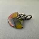 Olleandra - wisiorek z opalem w oksydowanym srebrze (wire-wrapping)