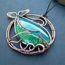 Miedziany wisior z wielorybem - morski motyw w technice wire wrapping