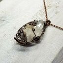 Kryształ górski m209 - miedziany wisiorek wire wrapping