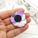 Naszyjnik z bratkiem - handmade z gliny polimerowej na stali nierdzewnej