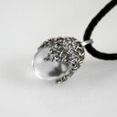 Boho wisior XS ze szklanej kropli w metalowej siateczce