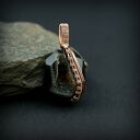 Agat z druzą - wisiorek wire wrapping z miedzi