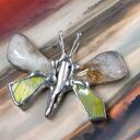 Wisiorek: cytrynowy motyl malowany