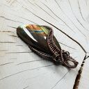 Wisiorek z labradorytem m299 - miedź i wire wrapping